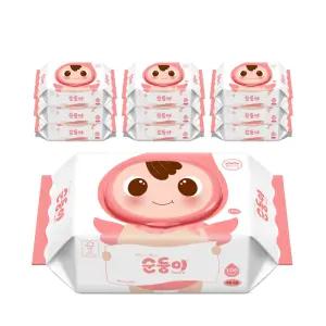 순둥이 물티슈 100매 10팩 캡형 베이직 무향 엠보싱 아기물티슈 물티슈추천 55gsm
