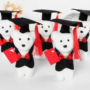 졸업곰돌이인형 학사모 꾸미기 축하 꽃다발장식 장식 곰인형 소품 기념 선물 졸업식 곰인형 장식