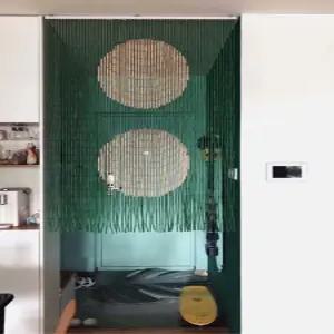 대나무 발패턴커튼 현관문가림막 창문발 가리개 현관