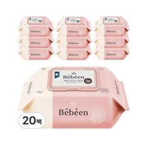 베베앙 오리지널 아기물티슈 캡형 100매입 20팩 434487