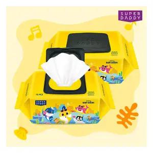 슈퍼대디 아기상어 옐로우 물티슈 70매 20팩 (70g) 445890