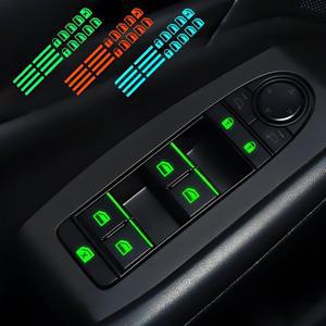빛나는 자동차 창 버튼 스티커 도어 기중 장치 스위치 밤 형광 데칼 인테리어 장식 액세서리