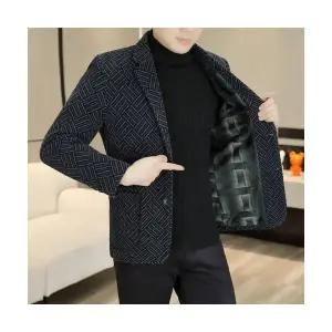 남성 데일리 정장자켓 가을 겨울 기모 쉐니어 정장 트렌디 면 도톰 모직 코트 다올4