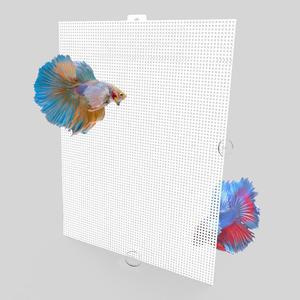 Hiyoo 2 PCS 어항 분할 플라스틱 탱크 분리기 자동 접착 후크 및 타이 투명 절단 가능한 수족관 칸막이 격자판 DIY 조절 격리 보드 13 x 17.3 인치 대형