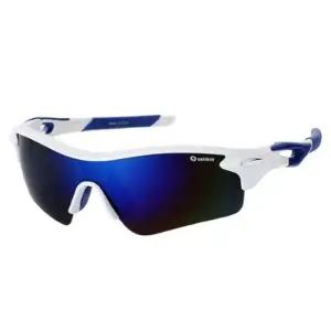 오클랜즈 아시안핏 프리미엄 스포츠 고글 선글라스_화이트블루 프레임+블루미러 편광렌즈