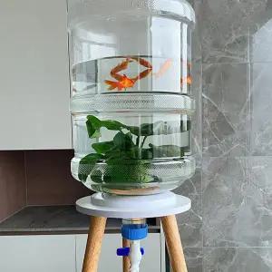 정수기 어항 물통 밸브 간편 환수 배수 스탠드 생수통 우드 구멍 기본 받침대 원형