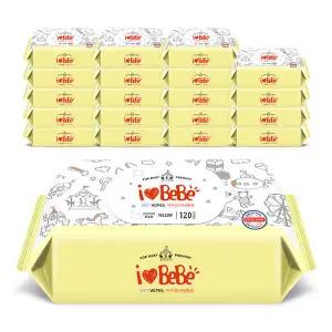 옐로우 120매 20팩 리필형 아이러브베베 아기물티슈 434633