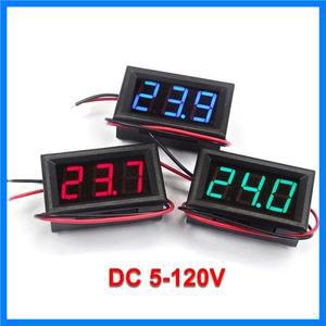 DC 5-120V 0.56 디지털 전압계 전압 측정기 DC 빨간색/파란색/녹색 전자 자전거 표시기 디스플레이 전압 테