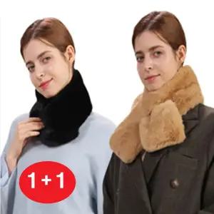 앙드레김 에코퍼 넥워머 2종(블랙+크림베이지) 밍크 목도리 머플러