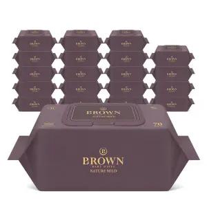 브라운 물티슈 네이처 마일드 아기 물티슈 70매 캡 10+10팩 고평량 물티슈 70g