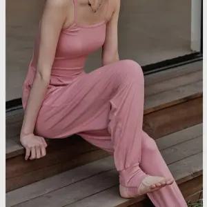 요가복 점프수트 바디수트 필라테스복 올인원레깅스 조거팬츠 전신 핑크 XS