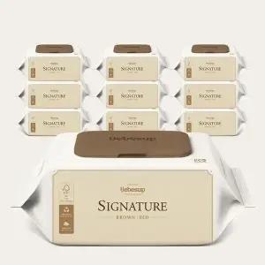 베베숲 시그니처 브라운 에코 유아물티슈 캡형 65평량 70매 10팩 447046