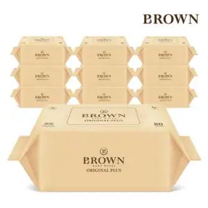 브라운오리지널 플러스 아기물티슈 80매 리필 10팩 447097