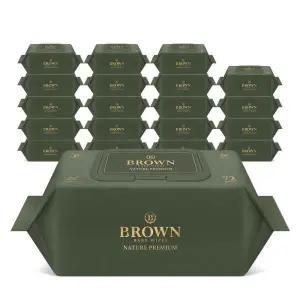 브라운 물티슈 네이처 프리미엄 아기 물티슈 72매 캡형 10+10팩 고평량 75g