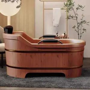 삼나무 반신욕기 프리스탠딩 히노끼 욕조 야외