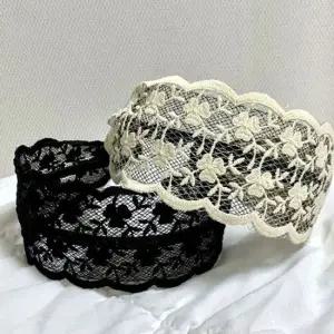 헤어밴드 와이드 플라워 레이스 리본헤어밴드 터번 에