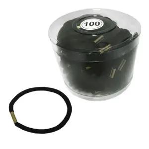 매듭있는 머리끈 코사지통 검정고무줄 100P 헤어밴드