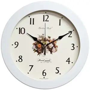 GB4855 무소음 벽시계 31cm 화이트 장미 제조한국 벽시계 무소음시계 인테리어시계 원목시계 오피스시계