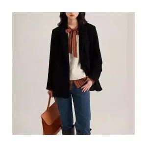 여자 정장자켓 가을 겨울 기모 울 블랙 정장 코트 예약안감 MACHI4