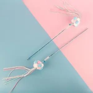 고양이 캐치 낚싯대 장난감 폼폼이 블루 사이드 낚시대 (WFJ6V0Z)