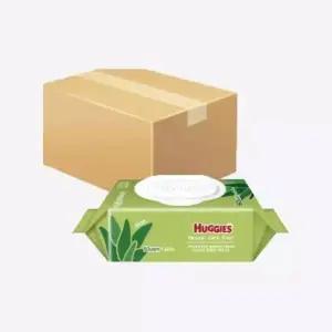 하기스 내츄럴케어 플러스 물티슈 캡형 64매 24개 436017