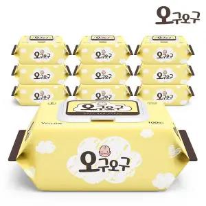 오구오구 아기 물티슈 50g 캡형 100매 x 10팩 /엠보싱 436033