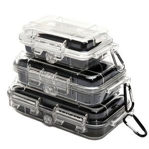 휴대용 방수 충격 밀봉 안전 상자 걸이 링 포함 투명 하드 캐리 도구 보관 공구함 A