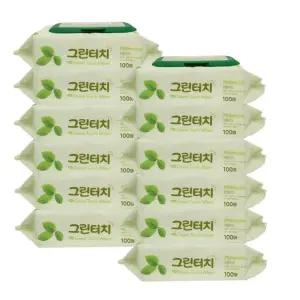 순한물티슈 100매 물티슈100매 그린터치 100매캡형 아기물티슈