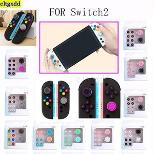 [호환품]Cltgxdd 1 세트 스위치 2 게임 패드 조이스틱 버튼 캡 + 스티커 NS 실리콘 컬러 적합