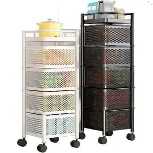 이동식 회전 수납 트롤리 선반 서랍 트레이 주방