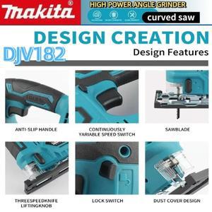 마키타 DJV182Z 무선 직소톱:18V300W0-2700rpm80mm 스트로크±45도 ° 절단 각도 목재/플라스틱/금속 작업