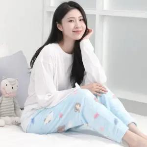 여성 겨울 인기 잠옷바지 포근 따뜻 (블루캣) 프리사이즈 극세사 추천템 수면잠옷