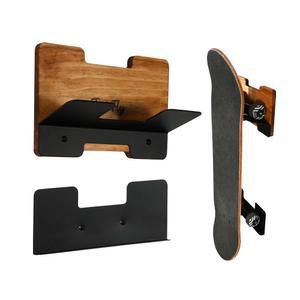 [미국배송] JACKCUBE 디자인 스케이트보드 벽걸이 수납 랙 롱보드 정리함 수직 디스플레이 홀더 데크 차고 및 튼튼한 강철과 나무가 있는 플로팅 선반 - MK1306A