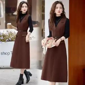 여자 정장세트 모직 원피스 가을 겨울 슬림핏 투피스 원픽4
