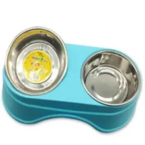 애견 급수기 사료통 더블식기 민트색 반려동물 물그릇 (WFK6LGR)