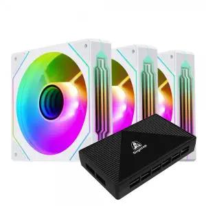 Segotep NR12 ARGB PWM 리버스 KIT (컨트롤러/3팩, 화이트)