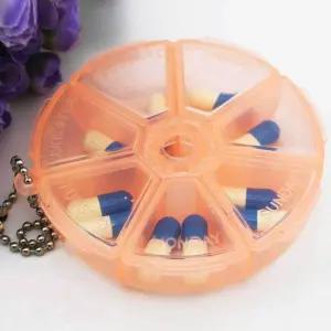 오렌지 원형 요일별 알약케이스 케이스 영양제 약