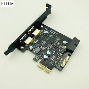 초고속 USB 3.0 PCI-E 2포트 Express 확장 카드 데스크탑 19핀 전원 커넥터 신규