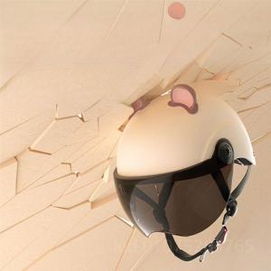 귀여운 헬멧 여성 고양이 페이스 하이바 경량헬멧