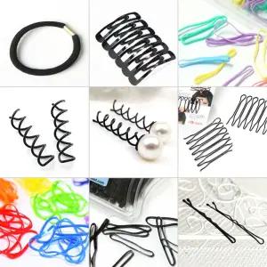 실핀/딱핀/똑핀/검정고무줄/머리끈 실핀 딱핀 똑핀 검정고무줄 머리끈
