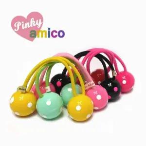 핑키 도트 캔디 방울 머리끈 1P 방울끈 헤어끈 방울끈 머리끈 헤어끈