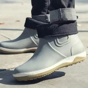 남성 캐주얼 기모안감 따뜻한 탈부착 레인부츠 가을부츠 장화