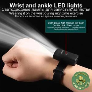 USB 충전식 손목 밴드 토치 손목 및 발목 라이트 손전등 자전거 헬멧 라이트 야간 사이클링 달리기용 휴대