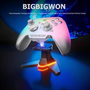 BIGBIGWON Rainbow3 게이밍 컨트롤러 무선 충전 스탠드 마그네틱 플로팅 RGB 3.5mm 오디오 인터페이스 PC