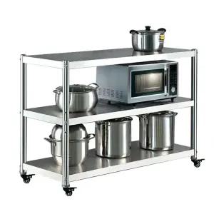 스텐 주방선반 트레이 다용도 이동식 식당 다목적 3단 수납 미니