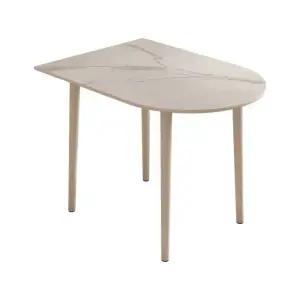 반원 테이블 식탁 화이트 원룸 800 2인 반원형 세라믹 탁자 루나 원목 책상 카페