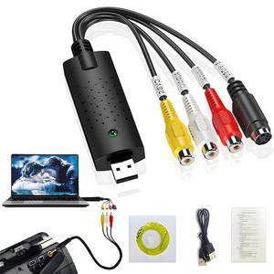 캡처 카드, USB 비디오 카드 장치, RCA용 오디오 변환기 그래버를 사용하여 VHS Mini DVCR Hi8 DVD를 디지털로 변환, PC TV 테이프 플레이어 캠코더, MAC Windows Vista 호환