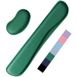키보드 손목 받침대 패드, 쉬운 타이핑 및 를 위한 메모리 폼 세트 쿠션 지지대, 마우스 게임, 컴퓨터, 노트북을 미끄럼 방지 지지대(포레스트 그린)