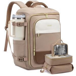 [포르르] lovevook 40l 여성용 여행용 백팩, tsa 승인 배낭에 포장 큐브 3개 포함, 개인 물품 가방은 17인치 노트북에 적합, 비행기용 방수 가방에 보관 가능