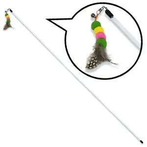 고양이 깃털 애벌레 오뎅꼬치 롱스틱 1P 막대 낚시대 캣토이